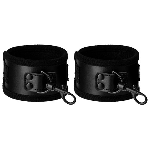 Beautifully Black PVC Handcuffs