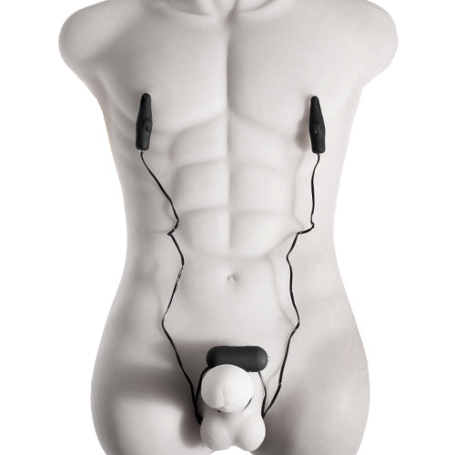 Fetish Fantasy Vibrating Cock Ring With Nipple Clamps