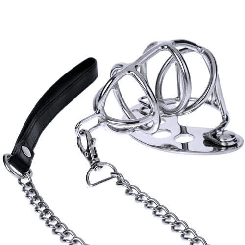 Steel Chastity Cock Cage With Lead.