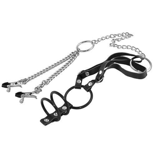 Nipple Chain and Cock Ring Harness